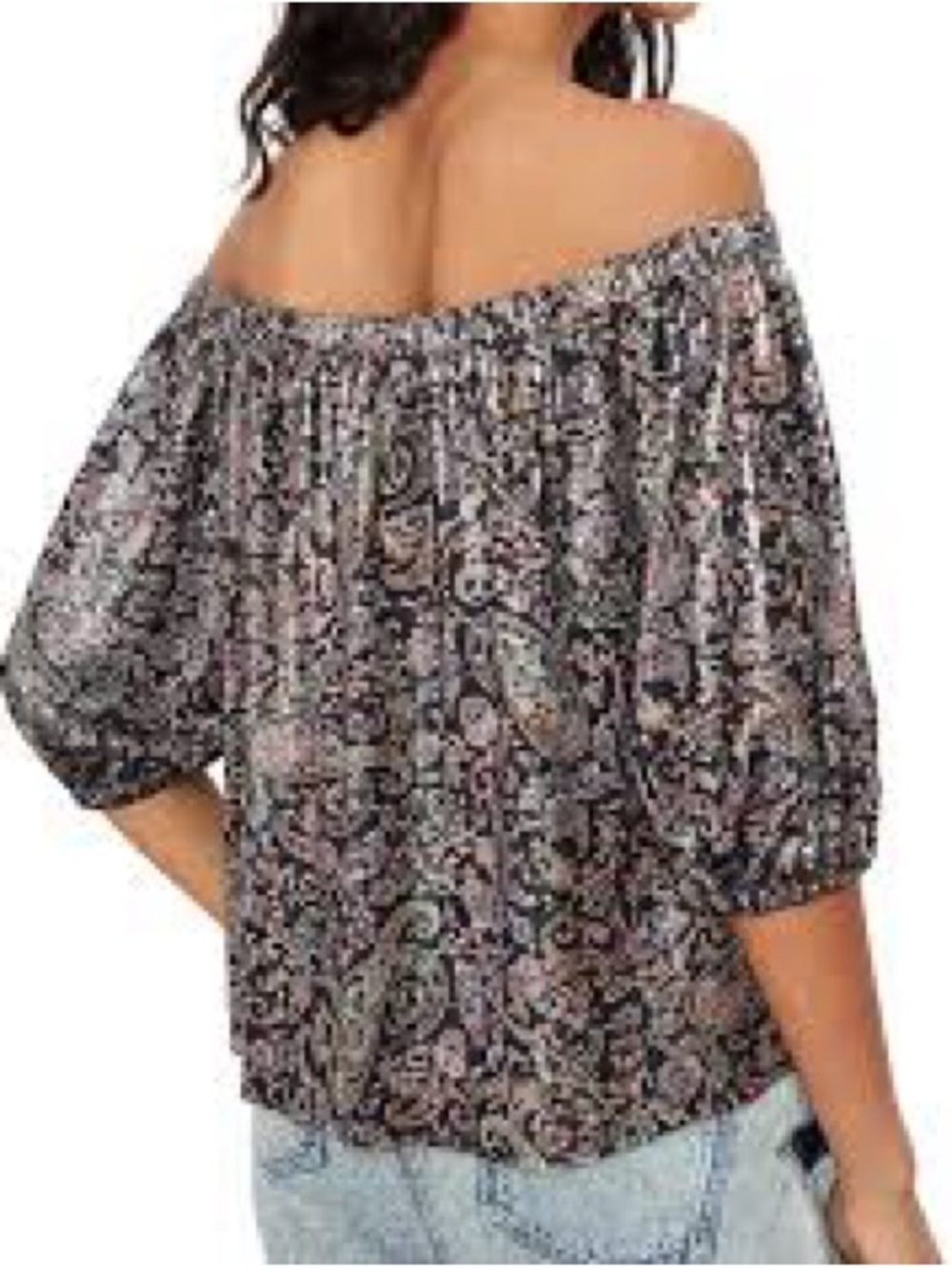 ba&sh Gustave metallic Paisley top - Picture 2 of 5